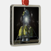 Künstlerische Wiedergabe eines neuen Raumschiffs z Ornament Aus Metall (Rechts)