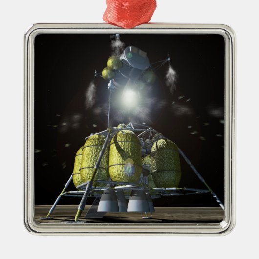 Künstlerische Wiedergabe eines neuen Raumschiffs z Ornament Aus Metall (Vorne)