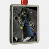 Künstlerische Wiedergabe eines neuen Raumschiffs z Ornament Aus Metall (Rechts)