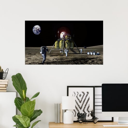 Künstlerische Wiedergabe eines neuen Raumschiffs z Poster (Heimbüro)