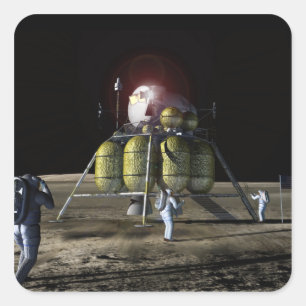 Künstlerische Wiedergabe eines neuen Raumschiffs z Quadratischer Aufkleber