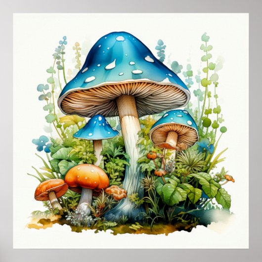Künstlerische Wild Psychedelic Mushroom Illustrati Poster (Vorne)