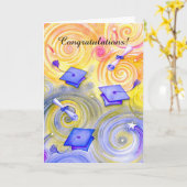 Künstlerische Wirbel bedecken Abschluss individuel Karte (Gelbe Blume)