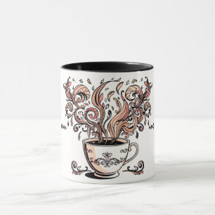 Künstlerische Wirbel Botanische Kaffeetassen-Illus Tasse