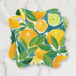 Künstlerische Zitrusbäume Lemons Orangen Limes Bun Geschenkanhänger