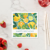 Künstlerische Zitrusfrüchte Zitrone Orange Limette Serviette (Beispiel)