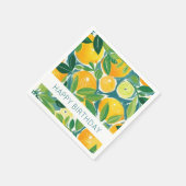 Künstlerische Zitrusfrüchte Zitrone Orange Limette Serviette (Ecke)