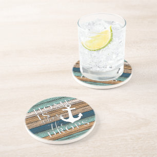 Künstlerische Zuhause ist, wo der Anker Word-Kunst Getränkeuntersetzer