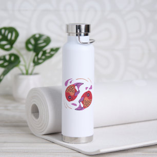 Künstlerische Zwillings-Koi-Fisch-Illustration The Trinkflasche