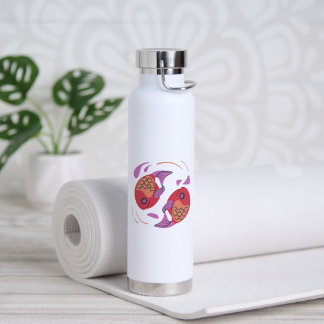 Künstlerische Zwillings-Koi-Fisch-Illustration The Trinkflasche