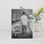 Künstlerischer Abschluss | Schwarzes und Weißes Fo Einladung (Stehend Vorderseite)