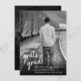 Künstlerischer Abschluss | Schwarzes und Weißes Fo Einladung