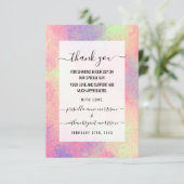 Künstlerischer Abstrakt rosa Lila Neonfarben-Sprit Dankeskarte (Stehend Vorderseite)