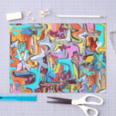 Künstlerischer abstrakter Druck Seidenpapier (Handwerk)