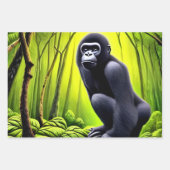Künstlerischer Abstrakter Jungle Gorilla Geschenkpapier Set (Vorderseite 2)