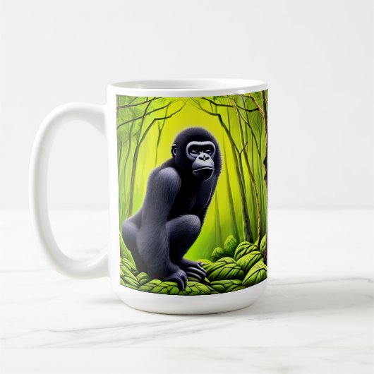 Künstlerischer Abstrakter Jungle Gorilla Kaffeetasse (Links)