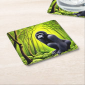 Künstlerischer Abstrakter Jungle Gorilla Rechteckiger Pappuntersetzer (angewinkelt)