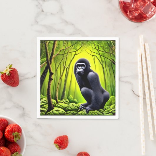 Künstlerischer Abstrakter Jungle Gorilla Serviette (Beispiel)