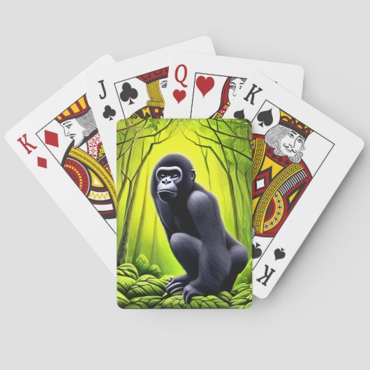 Künstlerischer Abstrakter Jungle Gorilla Spielkarten (Rückseite)