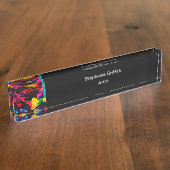 Künstlerischer Abstrakter Künstler Namensplakette (Seite)