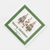 Künstlerischer abstrakter Leopard-Weihnachtsbaum-D Serviette (Ecke)