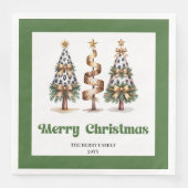 Künstlerischer abstrakter Leopard-Weihnachtsbaum-D Serviette (Vorderseite)