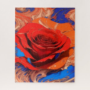 Künstlerischer abstrakter marmorierter Rosen Puzzle