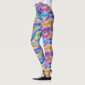 Künstlerischer Abstrakter Regenbogen Wasserfarbe S Leggings (Links)