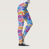 Künstlerischer Abstrakter Regenbogen Wasserfarbe S Leggings (Rechts)