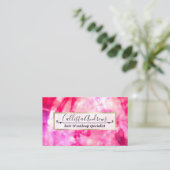 Künstlerischer Abstrakter Sommerneon Rosa Lila Gef Visitenkarte (Stehend Vorderseite)