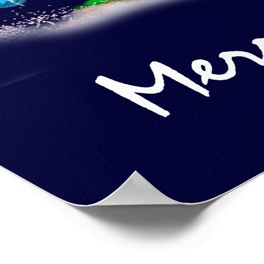 Künstlerischer Abstrakter Weihnachtsbaum am Mitter Poster (Ecke)