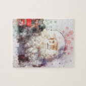 Künstlerischer abstrakter Weihnachtsmann Puzzle (Horizontal)