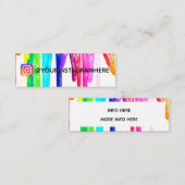 Künstlerischer Acrylic Paint Tropfen Social Media Mini Visitenkarte (Vorne/Hinten)