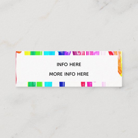 Künstlerischer Acrylic Paint Tropfen Social Media  Mini Visitenkarte (Rückseite)