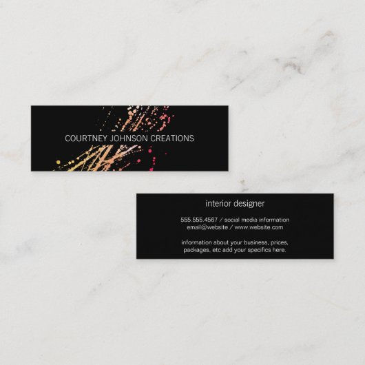 Künstlerischer Ausdruck Mini Visitenkarte (Vorne/Hinten)