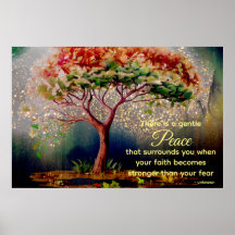 *~* künstlerischer Baum AP81 Peace Faith Quote Pos