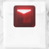 Künstlerischer Beat Saber Red Note Block Quadratischer Aufkleber (Tasche)