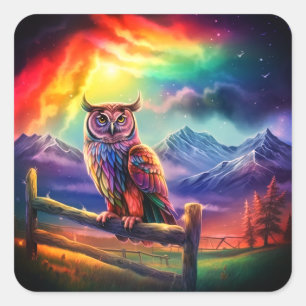 Künstlerischer Bird Quadratischer Aufkleber