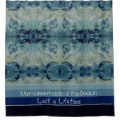 Künstlerischer, blauer Sand, grüner Küstenstrich Duschvorhang (Vorderseite)