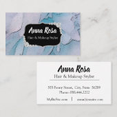 *~* künstlerischer blauer u. rosa Bling Diamant Visitenkarte (Vorne/Hinten)