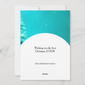 Künstlerischer blauer Weihnachtsbaum Feiertagskarte (Rückseite)