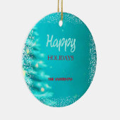 Künstlerischer blauer Weihnachtsbaum Keramik Ornament (Rechts)