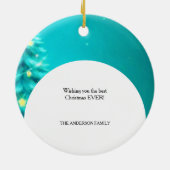 Künstlerischer blauer Weihnachtsbaum Keramik Ornament (Hinten)