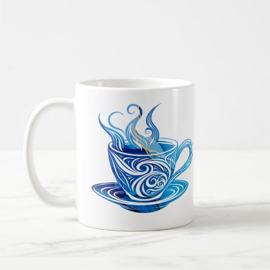 Künstlerischer Blue Coffee Cup mit wirbelnden Must Kaffeetasse (Links)