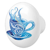 Künstlerischer Blue Coffee Cup mit wirbelnden Must Keramikknauf (Rechts)