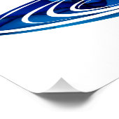 Künstlerischer Blue Coffee Cup mit wirbelnden Must Poster (Ecke)