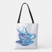 Künstlerischer Blue Coffee Cup mit wirbelnden Must Tasche (Rückseite)