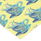 Künstlerischer Blue Coffee Cup mit wirbelnden Must Tischdecke (Schrägansicht)