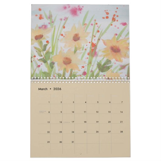 Künstlerischer Blumendesigner Kalender (Mär 2026)