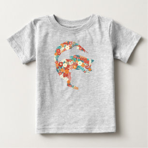 Künstlerischer Blumenfox Thema Wildtierart Baby T-shirt